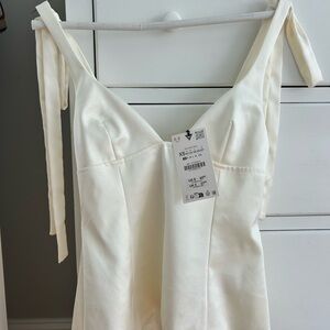 Zara Satin Bow Shoulder Top